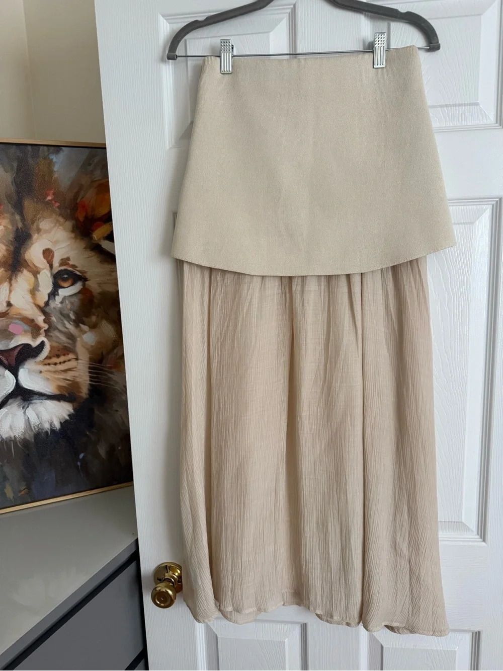 Zara Cream Knit Vest & Midi Skirt Matching Set Small - Picture 3 of 3